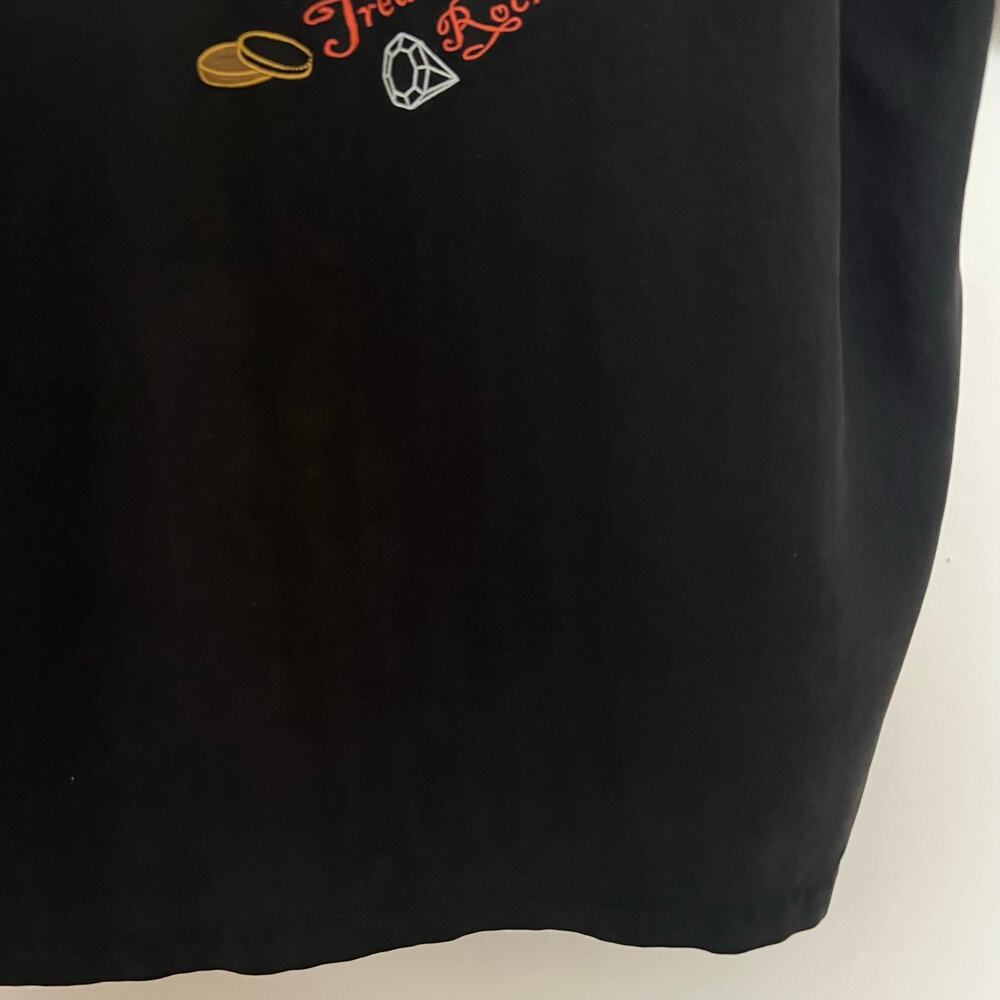 Tommy Bahama Silk Paradise Plunder Black Camp Shirt Pirate Embroidered Coastal - Picture 12 of 13